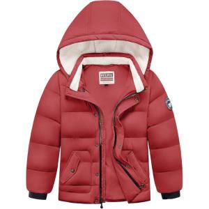 WULFUL Kid’s Winter Coat Detachable Hat Puffer Windbreaker Warm Cotton Jacket