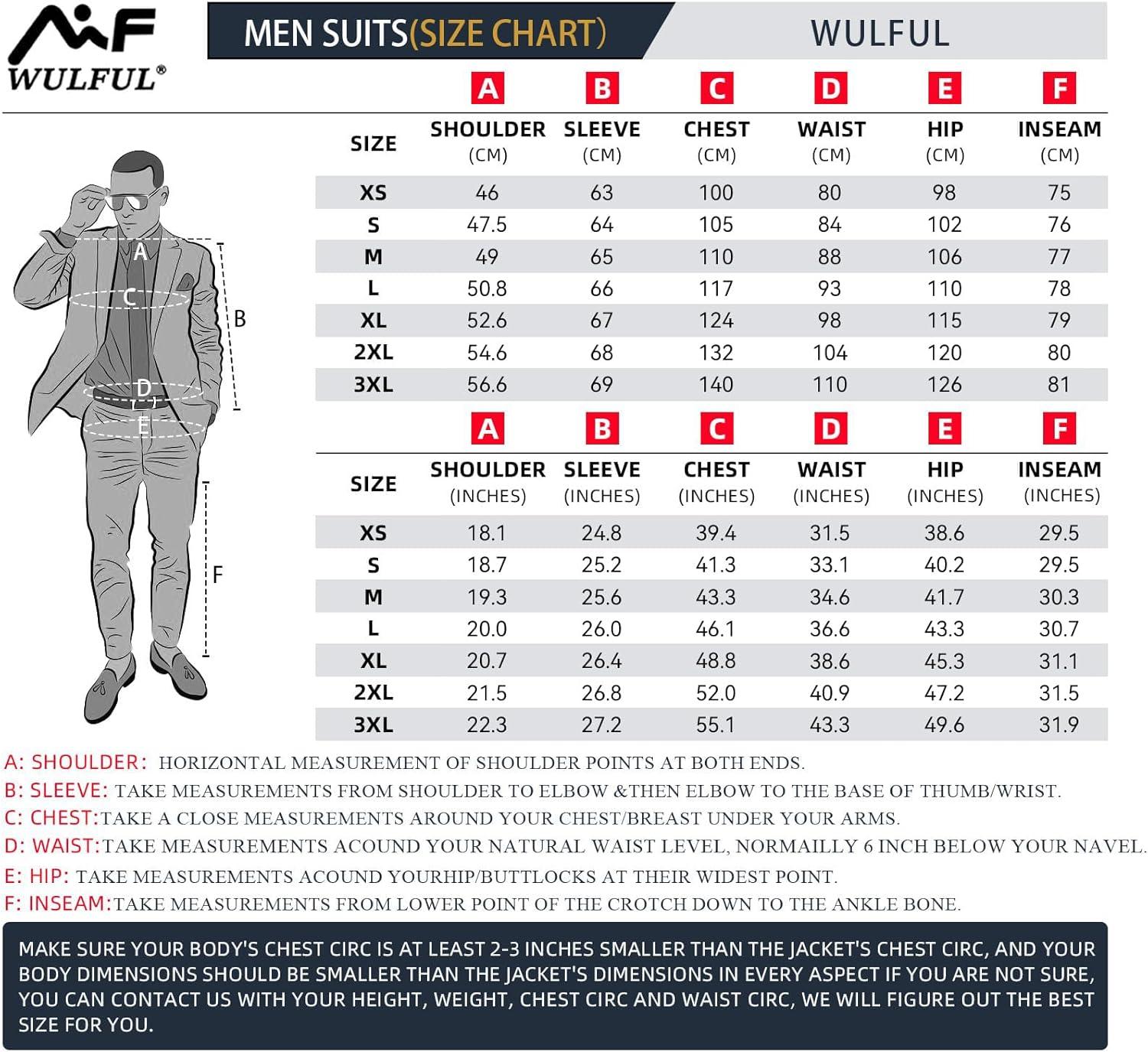imageWULFUL Mens Slim Fit Suit One Button 3Piece Blazer Dress Business Wedding Party Jacket Vest amp PantDark Grey