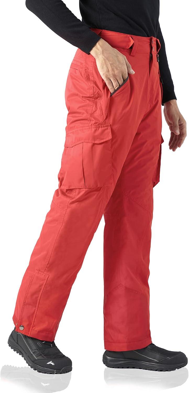 imageWULFUL Mens Waterproof Insulated Ski Snow Pants Winter Snowboarding Cargo Pants with MultiPockets