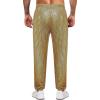 WULFUL Mens Metallic 70s Disco Costume Sequin Party Jogger Pants