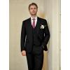 WULFUL Men’s Slim Fit Suit One Button 3-Piece Blazer Dress Business Wedding Party Jacket Vest & Pant(Black)