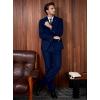 WULFUL Men’s Slim Fit Suit One Button 3-Piece Blazer Dress Business Wedding Party Jacket Vest & Pant(Blue)