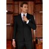 WULFUL Men’s Slim Fit Suit One Button 3-Piece Blazer Dress Business Wedding Party Jacket Vest & Pant(Brilliant Black)