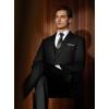 WULFUL Men’s Slim Fit Suit One Button 3-Piece Blazer Dress Business Wedding Party Jacket Vest & Pant(Brilliant Black)