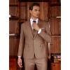 WULFUL Men’s Slim Fit Suit One Button 3-Piece Blazer Dress Business Wedding Party Jacket Vest & Pant(Coffee-054)