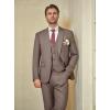 WULFUL Men’s Slim Fit Suit One Button 3-Piece Blazer Dress Business Wedding Party Jacket Vest & Pant(Coffee-055)