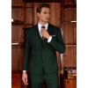 WULFUL Men’s Slim Fit Suit One Button 3-Piece Blazer Dress Business Wedding Party Jacket Vest & Pant(Dark Green)