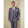 WULFUL Men’s Slim Fit Suit One Button 3-Piece Blazer Dress Business Wedding Party Jacket Vest & Pant(Dark Grey)