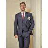 WULFUL Men’s Slim Fit Suit One Button 3-Piece Blazer Dress Business Wedding Party Jacket Vest & Pant(Grey-054)