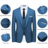 WULFUL Men’s Slim Fit Suit One Button 3-Piece Blazer Dress Business Wedding Party Jacket Vest & Pant(Hbl-0127)