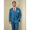 WULFUL Men’s Slim Fit Suit One Button 3-Piece Blazer Dress Business Wedding Party Jacket Vest & Pant(Hbl-0127)