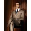 WULFUL Men’s Slim Fit Suit One Button 3-Piece Blazer Dress Business Wedding Party Jacket Vest & Pant(Light Brown)
