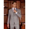 WULFUL Men’s Slim Fit Suit One Button 3-Piece Blazer Dress Business Wedding Party Jacket Vest & Pant(Light Brown-054)