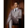 WULFUL Men’s Slim Fit Suit One Button 3-Piece Blazer Dress Business Wedding Party Jacket Vest & Pant(Light Brown-054)