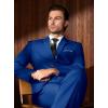 WULFUL Men’s Slim Fit Suit One Button 3-Piece Blazer Dress Business Wedding Party Jacket Vest & Pant(Royal Blue)