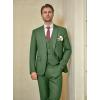 WULFUL Men’s Slim Fit Suit One Button 3-Piece Blazer Dress Business Wedding Party Jacket Vest & Pant(Sage Green)