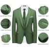 WULFUL Men’s Slim Fit Suit One Button 3-Piece Blazer Dress Business Wedding Party Jacket Vest & Pant(Sage Green)