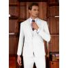 WULFUL Men’s Slim Fit Suit One Button 3-Piece Blazer Dress Business Wedding Party Jacket Vest & Pant(White)