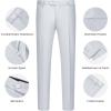 WULFUL Men’s Slim Fit Suit One Button 3-Piece Blazer Dress Business Wedding Party Jacket Vest & Pant(White-0127)