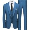 WULFUL Men’s Slim Fit Suit One Button 3-Piece Blazer Dress Business Wedding Party Jacket Vest & Pant(Hbl-0127)