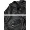 WULFUL Men’s Stand Collar Leather Jacket Motorcycle Lightweight Faux Leather Outwear