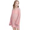 WULFUL Girl’s Crochet Long Sleeve Swimwear Cover Up Summer Beach Dress Swimsuit(Pink)