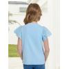 WULFUL Girls Shirts Fashion Cotton Summer Short Sleeve Tops Casual T-Shirts 4-15 Years Old(Light Blue)