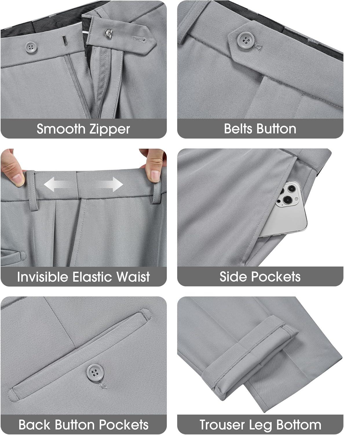 imageWULFUL Mens Slim Fit 3 Piece Suits Two Button Blazer Vest amp Pants Tuxedo Set for Business Wedding PartyLight Gray