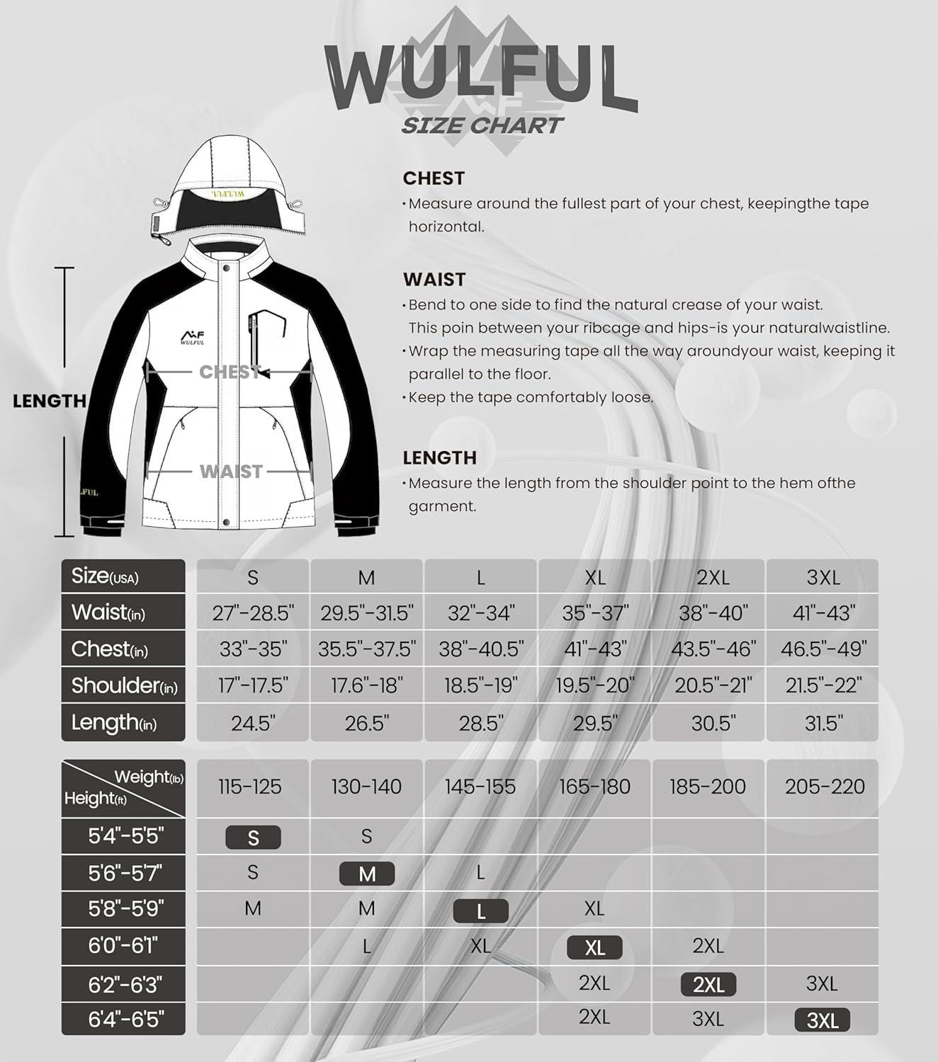 imageWULFUL Womens Waterproof Snow Ski Jacket Mountain Windproof Winter Coat with Detachable Hood