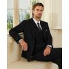 WULFUL Men’s Slim Fit 3 Piece Suits Two Button Blazer Vest & Pants Tuxedo Set for Business Wedding Party(Black)
