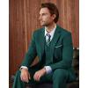 WULFUL Men’s Slim Fit 3 Piece Suits Two Button Blazer Vest & Pants Tuxedo Set for Business Wedding Party(Blackish Green)