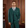 WULFUL Men’s Slim Fit 3 Piece Suits Two Button Blazer Vest & Pants Tuxedo Set for Business Wedding Party(Blackish Green)
