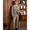 WULFUL Men’s Slim Fit 3 Piece Suits Two Button Blazer Vest & Pants Tuxedo Set for Business Wedding Party(Champagne)