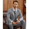 WULFUL Men’s Slim Fit 3 Piece Suits Two Button Blazer Vest & Pants Tuxedo Set for Business Wedding Party(Light Gray)