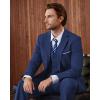 WULFUL Men’s Slim Fit 3 Piece Suits Two Button Blazer Vest & Pants Tuxedo Set for Business Wedding Party(Navy)
