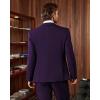 WULFUL Men’s Slim Fit 3 Piece Suits Two Button Blazer Vest & Pants Tuxedo Set for Business Wedding Party(Purple)
