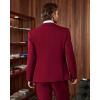 WULFUL Men’s Slim Fit 3 Piece Suits Two Button Blazer Vest & Pants Tuxedo Set for Business Wedding Party(Red)