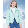 WULFUL Girl’s Winter Puffer Jacket Lightwight Warm Coat Short(Green)
