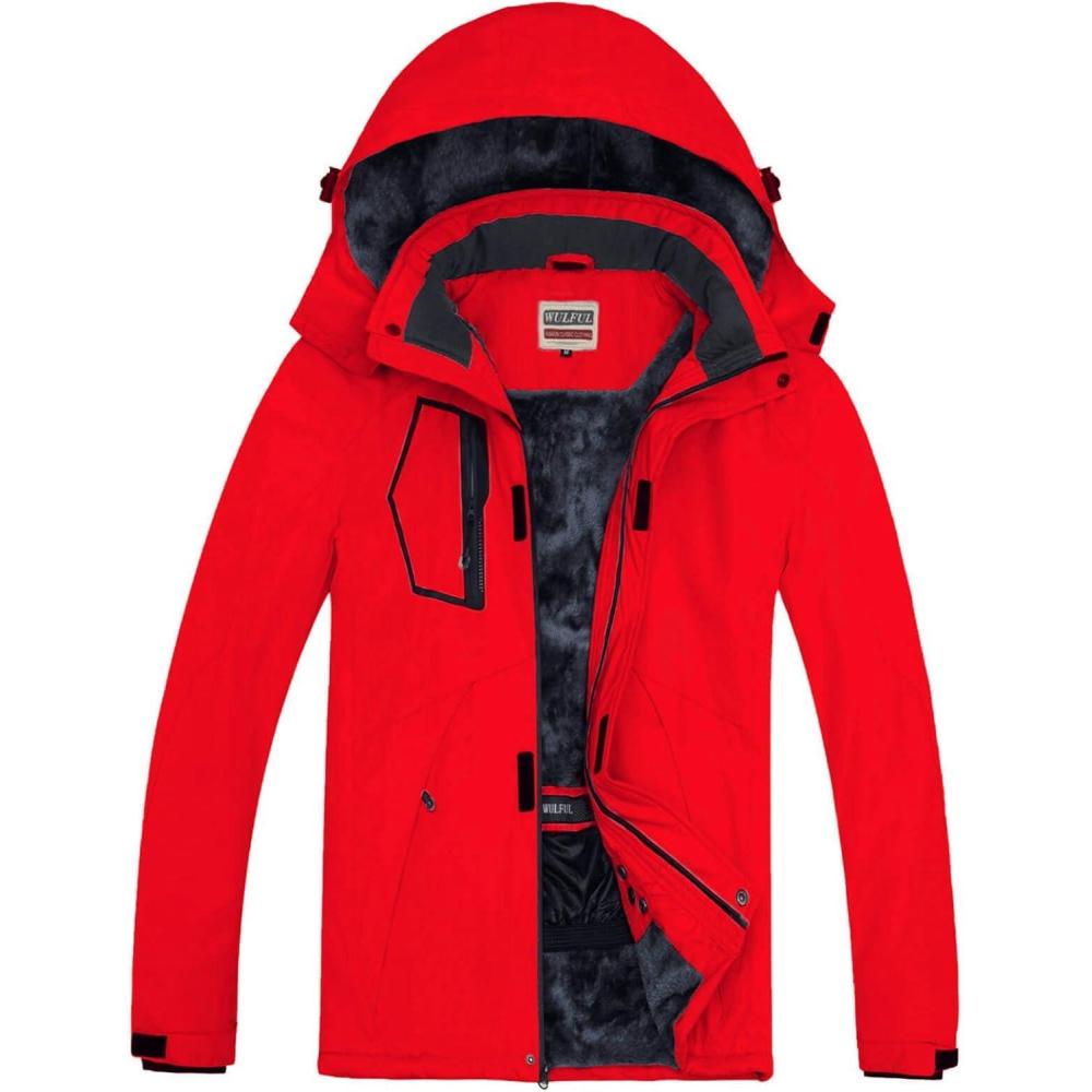 imageWULFUL Mens Waterproof Ski Jacket Warm Winter Snow Coat Mountain Windbreaker
