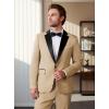 WULFUL Men’s 2 Piece Slim Fit Suit Set One Button Blazer Jacket Pants Tuxedo Set for Prom, Wedding and Business(Light Brown)