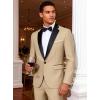 WULFUL Men’s 2 Piece Slim Fit Suit Set One Button Blazer Jacket Pants Tuxedo Set for Prom, Wedding and Business(Light Brown)