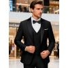 WULFUL Men’s 3 Piece Suits Slim Fit Tuxedo Suit Set One Button Shawl Lapel Blazer Jacket Vest Pants Set for Prom, Business(Black-notch Lapel)