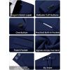 WULFUL Men’s 3 Piece Suits Slim Fit Tuxedo Suit Set One Button Shawl Lapel Blazer Jacket Vest Pants Set for Prom, Business(Navy-notch Lapel)