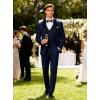 WULFUL Men’s 3 Piece Suits Slim Fit Tuxedo Suit Set One Button Shawl Lapel Blazer Jacket Vest Pants Set for Prom, Business(Navy-notch Lapel)