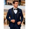 WULFUL Men’s 3 Piece Suits Slim Fit Tuxedo Suit Set One Button Shawl Lapel Blazer Jacket Vest Pants Set for Prom, Business(Navy-notch Lapel)