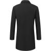 WULFUL Men Wool Trench Coat Slim Fit Winter Coat(Black(0040))