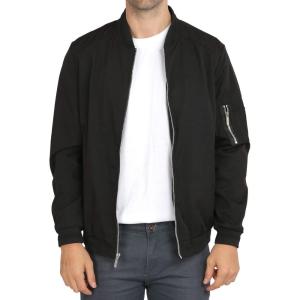 WULFUL Mens Casual Lightweight Jacket Softshell Flight Bomber Jacket Varsity Windbreaker(Black)