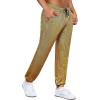 WULFUL Mens Metallic 70s Disco Costume Sequin Party Jogger Pants(Gold)