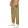 WULFUL Mens Metallic 70s Disco Costume Sequin Party Jogger Pants(Gold)