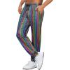 WULFUL Mens Metallic 70s Disco Costume Sequin Party Jogger Pants(Multicoloured)